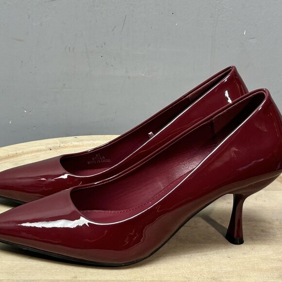 Jason Wu Burgundy Patent Stela Pointed Toe Kitten Heel - Picture 6 of 9